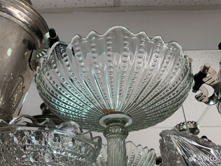 Ваза для фруктов стекло старинное