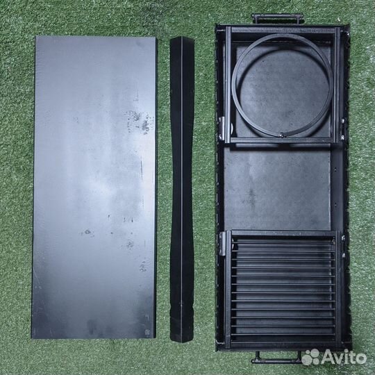 Мангал разборный 800 мм с полками и дровницей