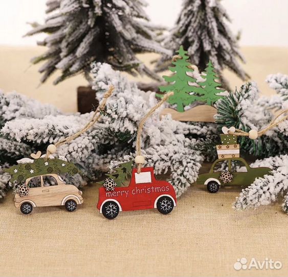 Набор новогодних деревянных игрушек