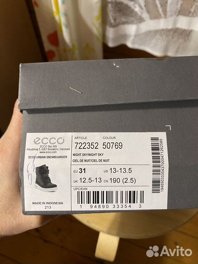 Ботинки ecco новые 31