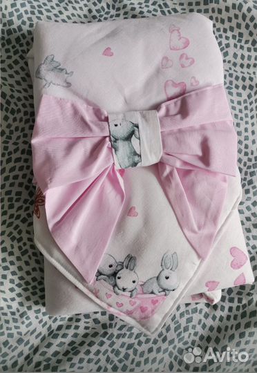 Конверт одеяло на выписку для двойни, лето