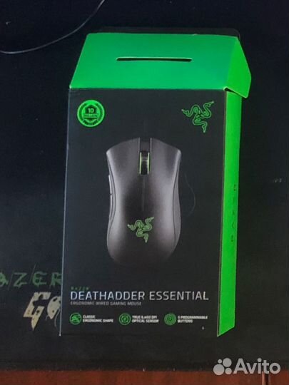 Игровая мышь razer deathadder essential + коврик