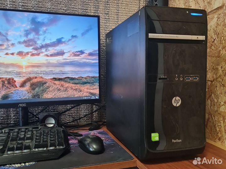 Игровой пк HP Pavillion RX570 4gb,DDR3-8gb,SSD120