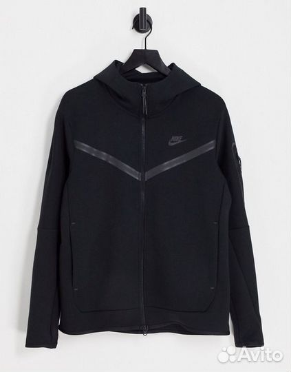 Кофта nike tech fleece зип худи черная