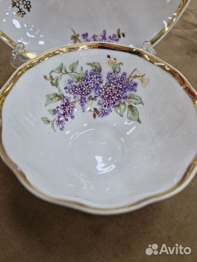 Чайная пара Дулево Сирень 1960