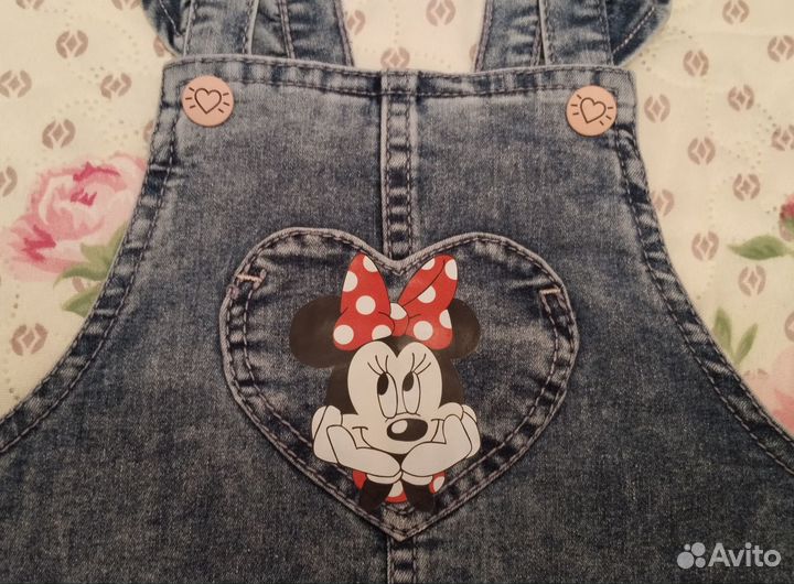 Сарафан джинсовый, для двойни 92