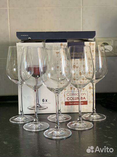 Бокалы для вина 6 штук, актуально до 18.08.23