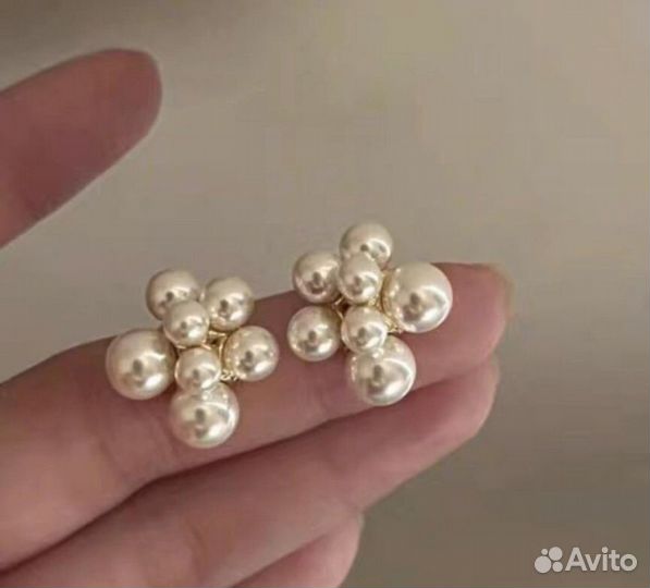 Серьги под жемчуг