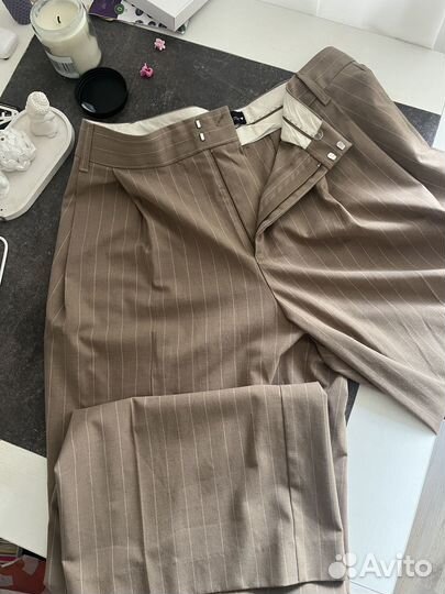 Брюки-кюлоты zara бежевые