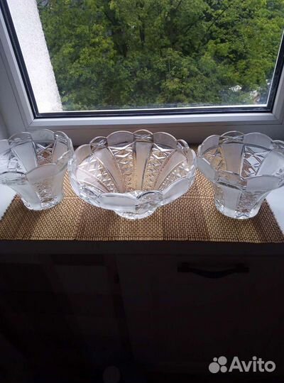 Ваза для сервировки хрустальная