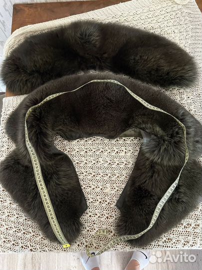Меховой воротник песец коричневый