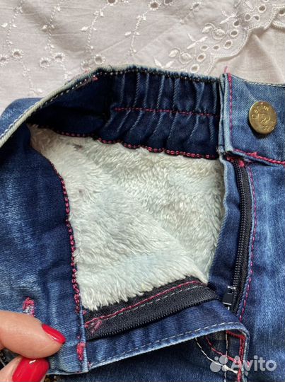 Джинсы утепленные для девочки 92