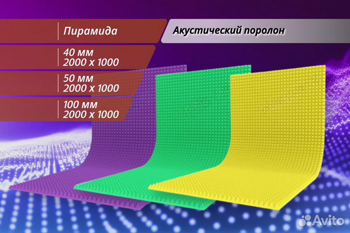 Акустический поролон пирамида