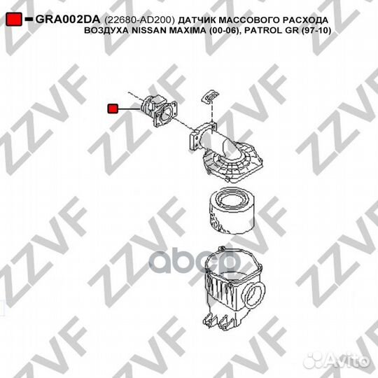 Датчик массового расхода воздуха nissan maxima