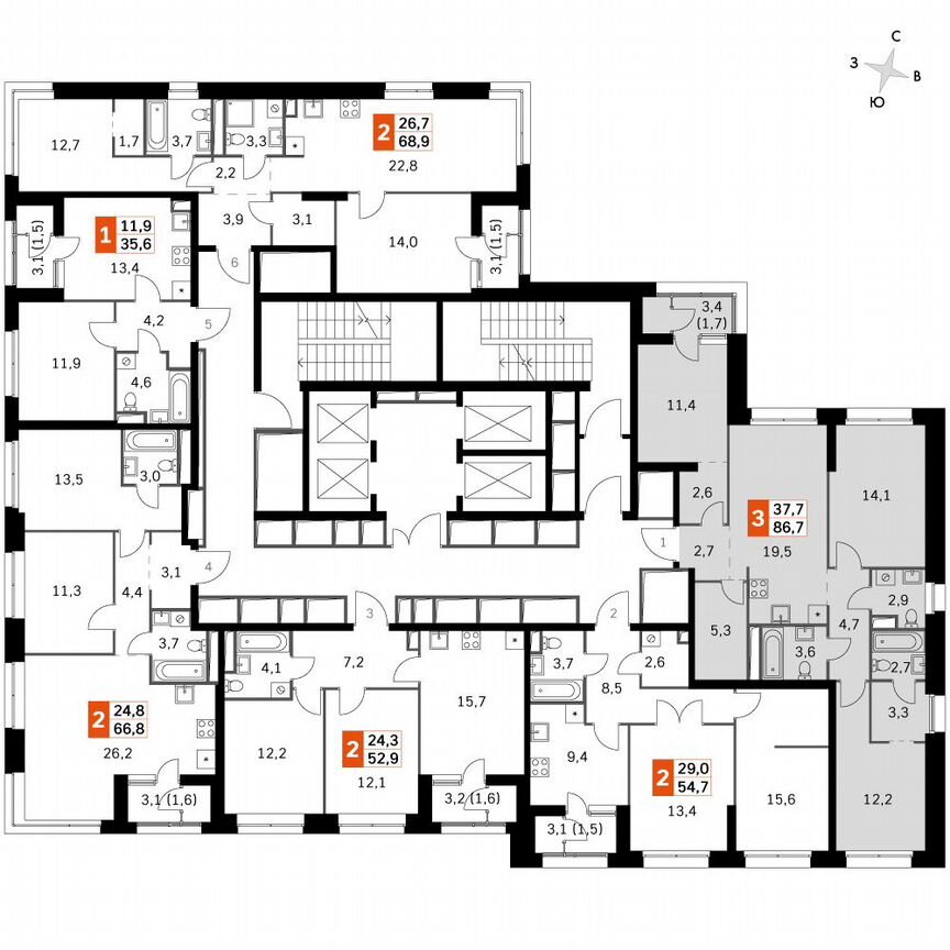 3-к. квартира, 87,5 м², 40/40 эт.