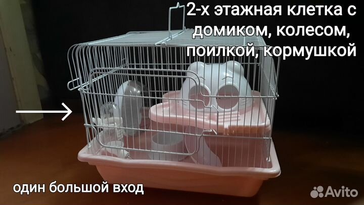 Клетки для крыски и хомячка на тумбочке