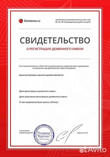 Разработка Сайта / Домен и Корпоративная Почта