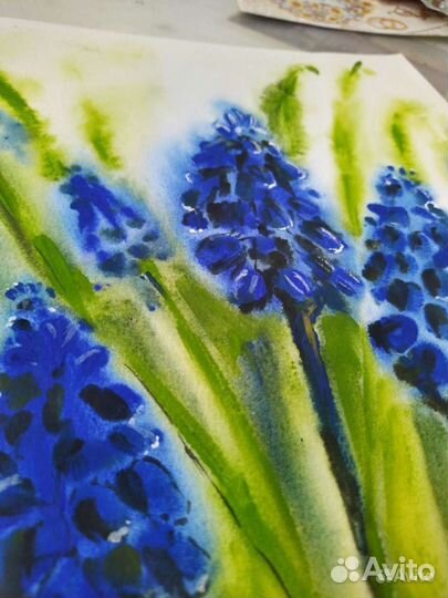 Картина акварелью цветы 