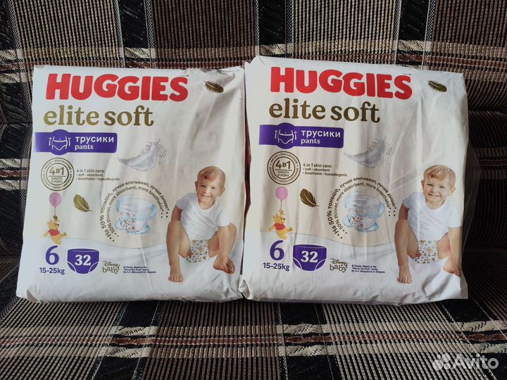 Трусики Huggies elite soft 3/96, 5/68, 6/64