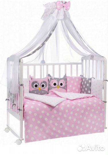 Балдахин и бортики, матрас, одеяло, постельное