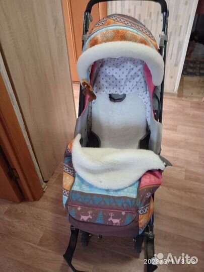 Детские санки коляска с колесами