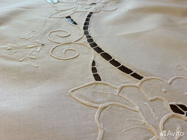 Скатерь винтаж вышивка решелье хлопок