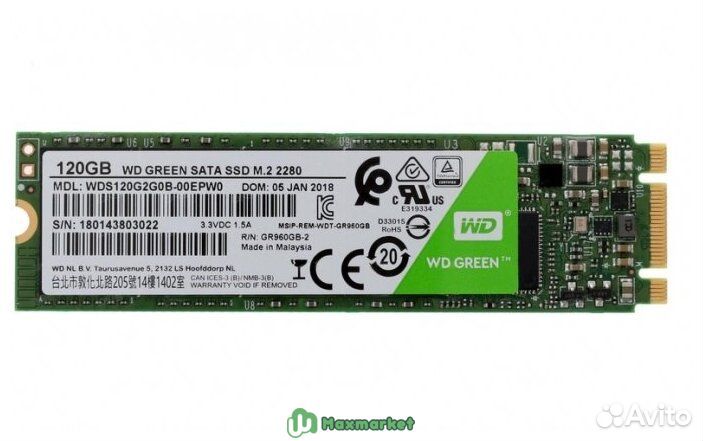 SSD M2 накопитель WD Green 3D nand 120 Гб