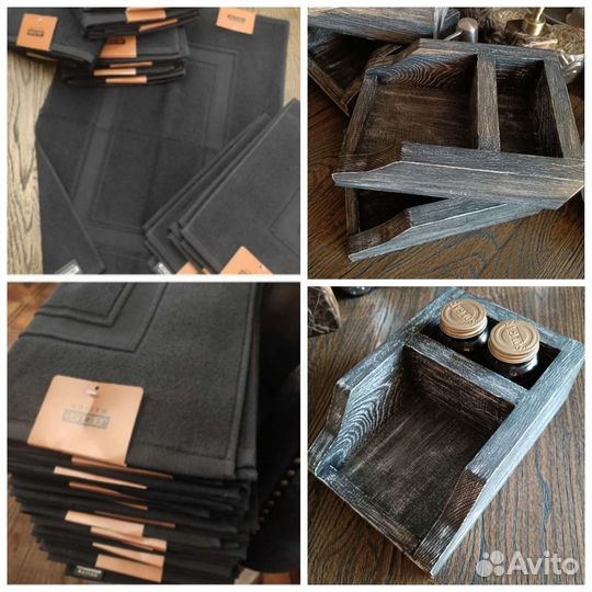 Коврик полотенце для ног органайзер дерево