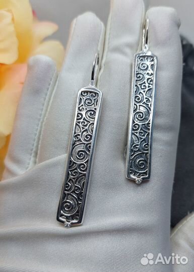 Серебряные серьги дизайнерские