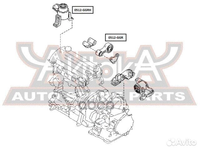 0512-GGR asva подушка двигателя задняя 0512GGR