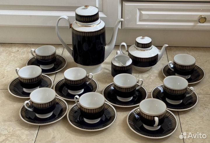 Лот сервиз фарфор weimar ГДР кобальт