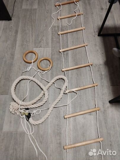 Кольца спортивные (детские), канатная лестница, ве