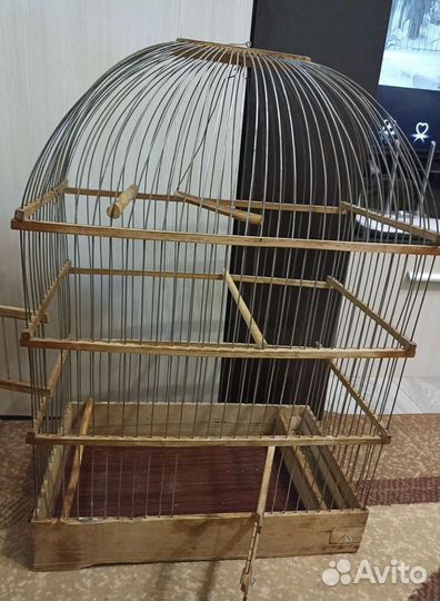 Деревянная клетка для птиц времëн СССР