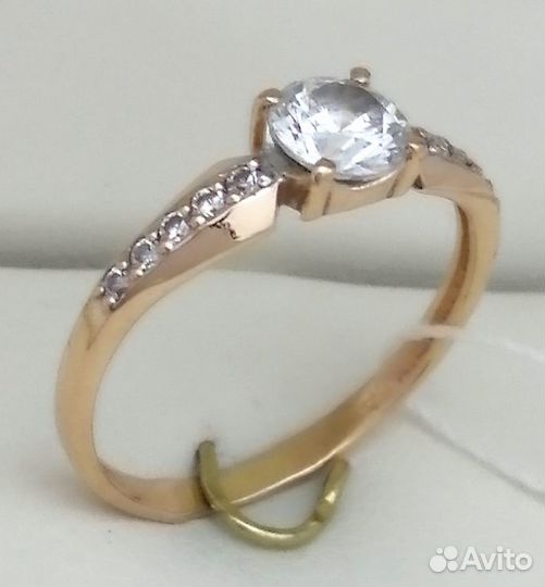 Кольцо / размер 16 / 1,33г / Золото585 / фианиты круглые