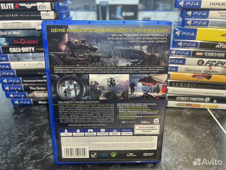 Диск PS4 Sniper Ghost Warrior 3