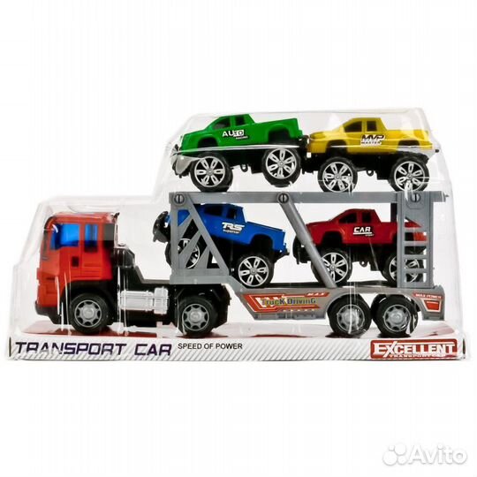 Автовоз инерц. С 4-мя машинками