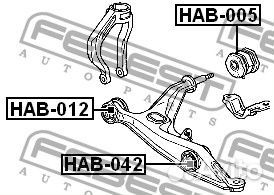 Сайлентблок переднего нижнего рычага HAB012