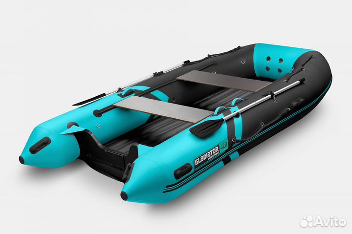 Лодка gladiator E420S Черно-бирюзовый