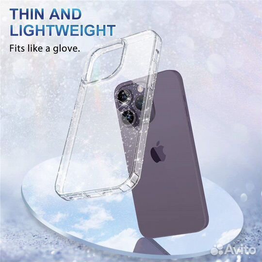 Чехол на iPhone 11 прозрачный с блестками