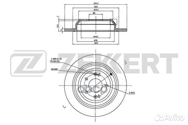 Диск торм. зад. hyundai Genesis 14- bs-6183 Zek