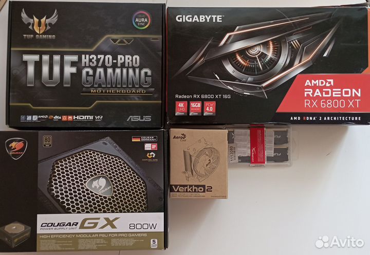 RX 6800XT,i5-8400,H370,DDR4 16Gb, 800W Gold, кулер