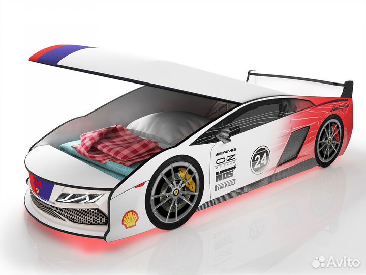 Кровать-машина Ламба 2 Белая 2