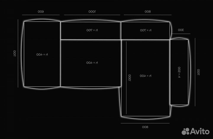 Диван со спальным местом 2700х1650 мм