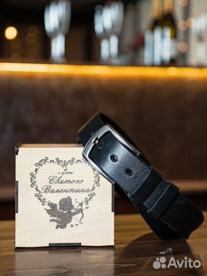 Ремень мужской с гравировкой подарок