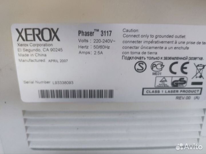 Принтер xerox phaser 3117
