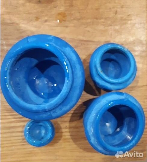 Банки для вакуумного массажа резиновые 4 шт., б/у