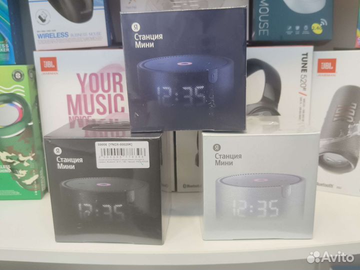 Яндекс Станция мини с часами Черный