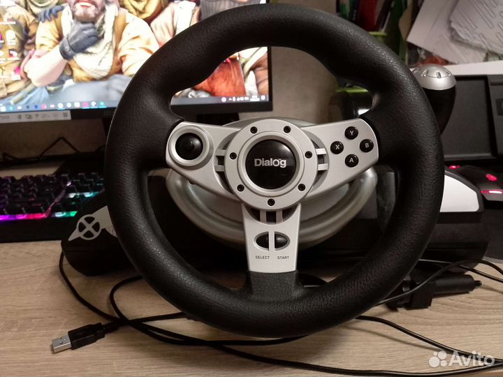 Игровой руль с педалями для пк
