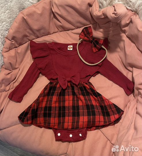 Платье боди для девочки 74