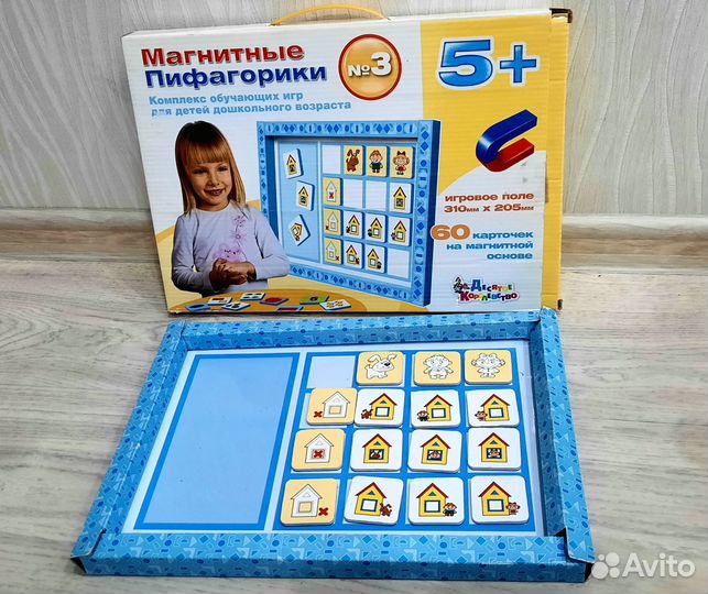 Обучающие игры Магнитные пифагорки 3+ и 5+